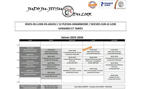 Modification des horaires de cours du jeudi